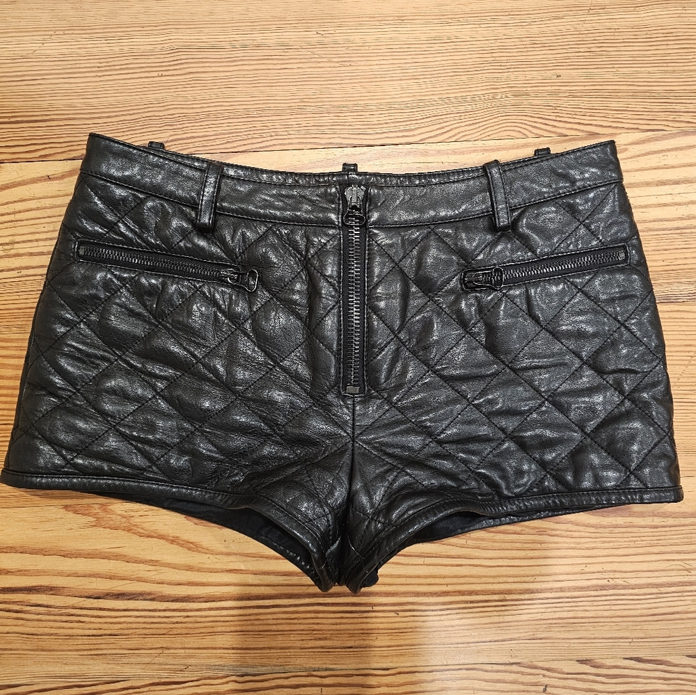 3.1 Phillip Lim Black Quilted High Waist Shorts